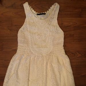 Zara Trafaluc knit lace bohemian cream dress